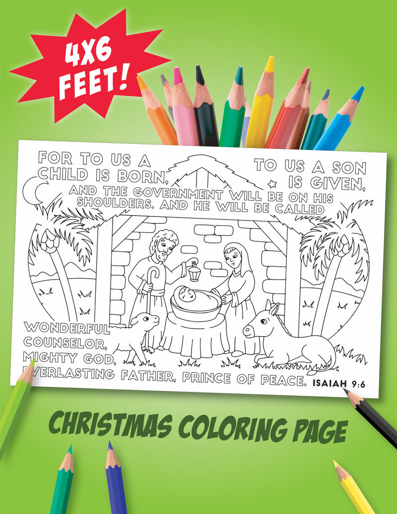 Giant 4x6 Foot Christmas Coloring Page