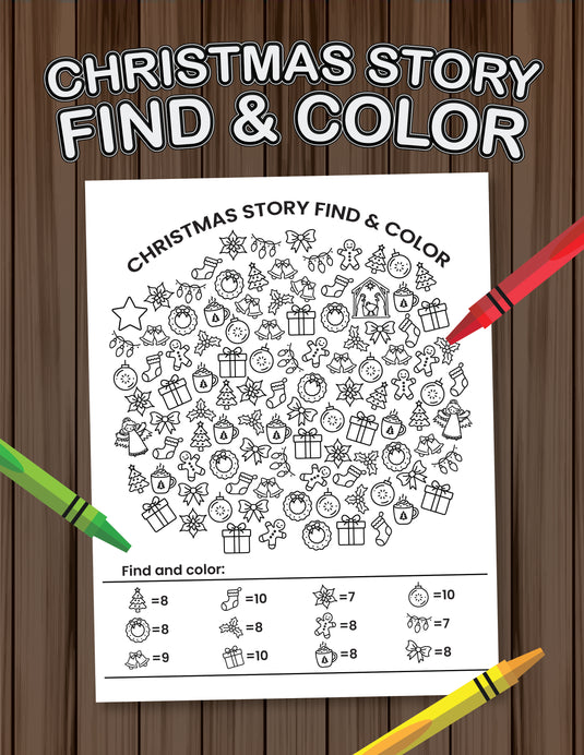 Christmas Story Find and Color