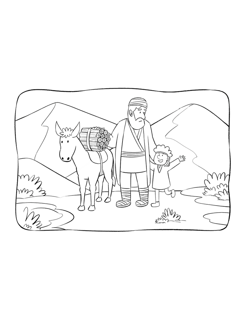 Load image into Gallery viewer, Abraham and Isaac Coloring Page