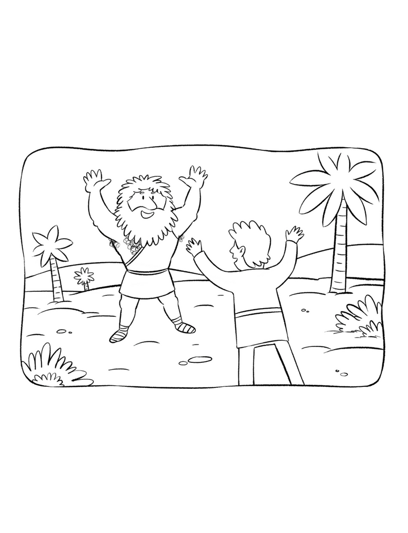 Load image into Gallery viewer, Jacob and Esau Reunite Coloring Page