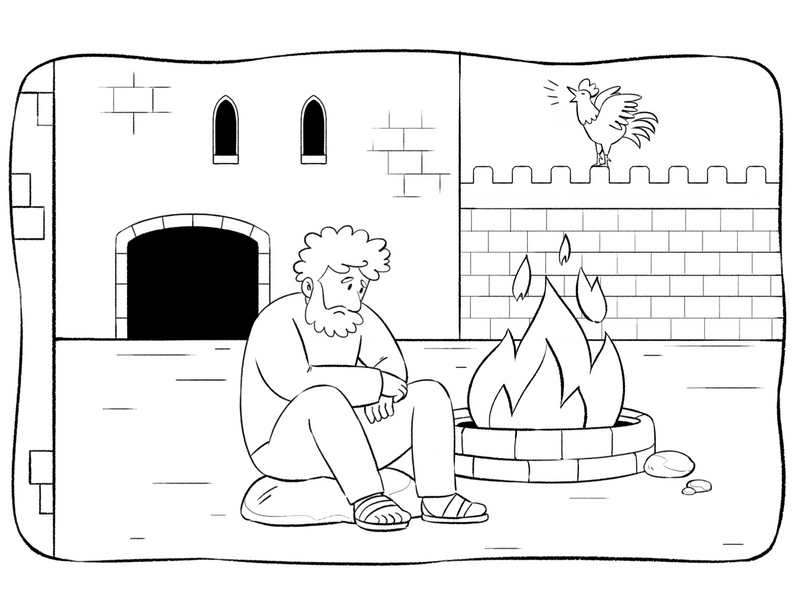 Load image into Gallery viewer, Peter Denies Jesus Coloring Page