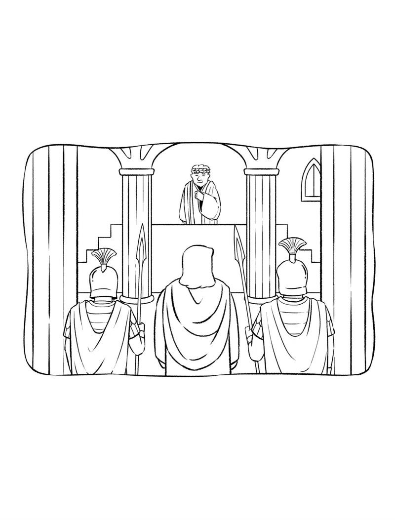 Jesus Before Pilate Coloring Page