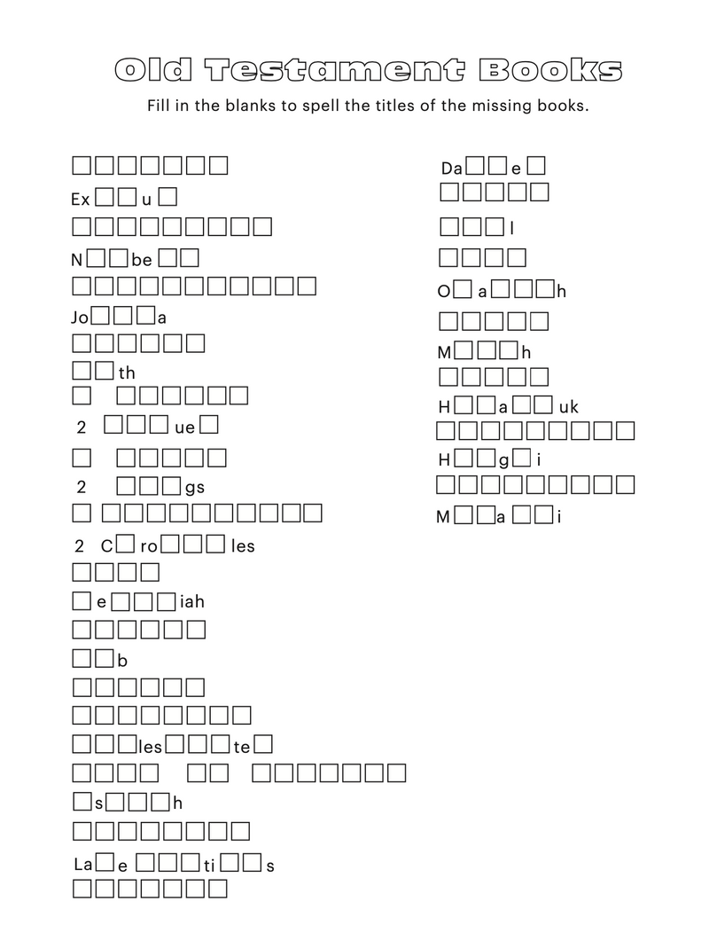 Load image into Gallery viewer, Books of the Bible Fill In The Blank