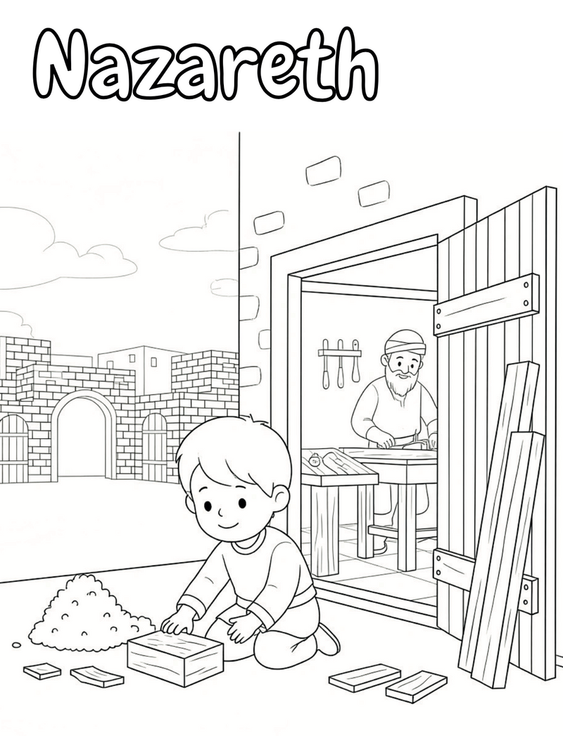 Load image into Gallery viewer, The Locations Of The Christmas Story Coloring Pages