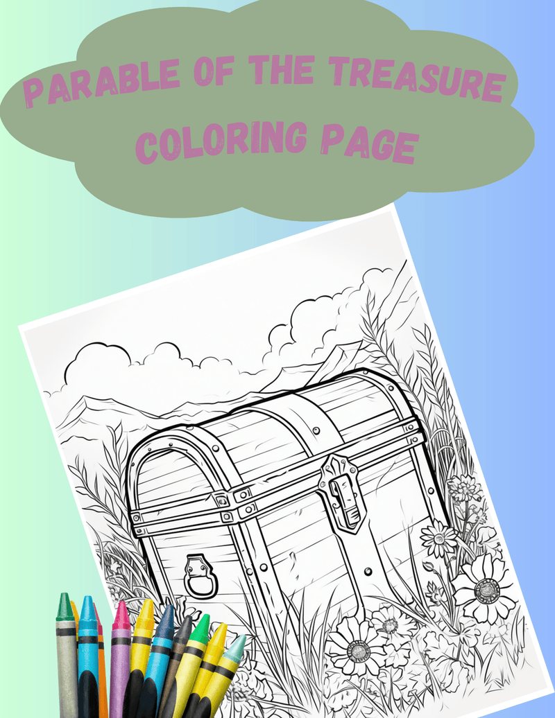 Load image into Gallery viewer, Parable Of Treasure In a Field Coloring Page Coloring Page - Children's Ministry Deals