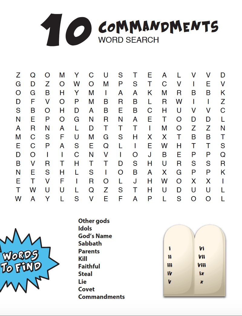 Load image into Gallery viewer, 10 Commandments Word Search