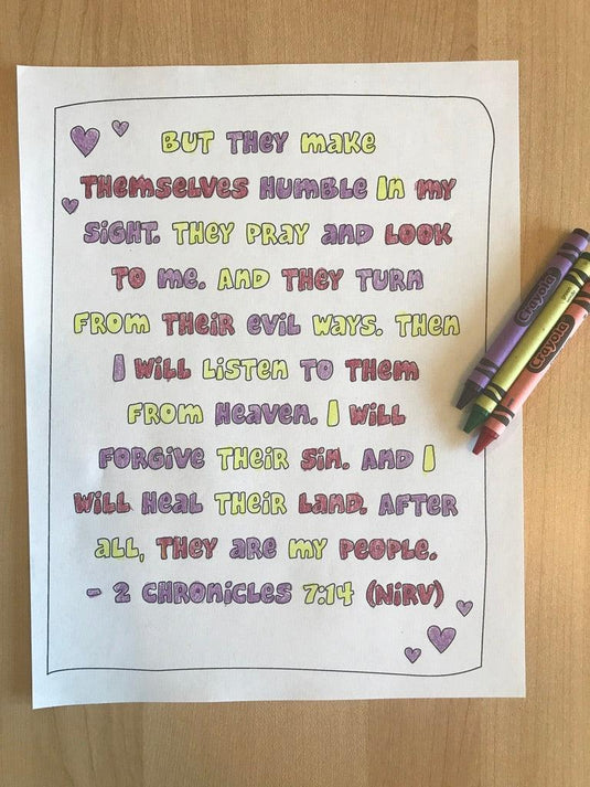 2 Chronicles 7:14 Bible Verse Coloring Page