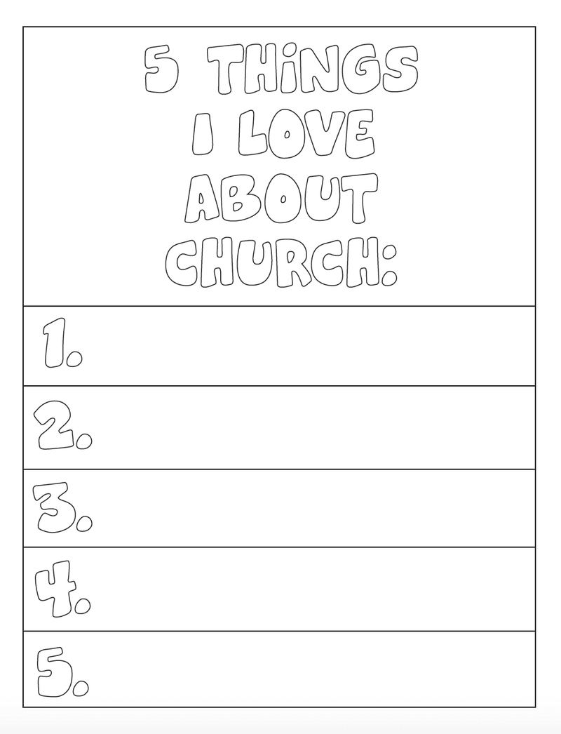 Load image into Gallery viewer, FREE "5 Things I Love About Church Card"
