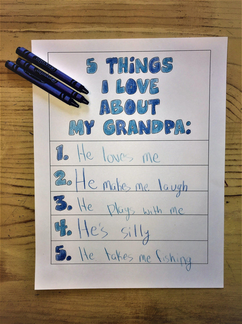 Load image into Gallery viewer, Free "5 Things I Love About My Grandpa Coloring Page"