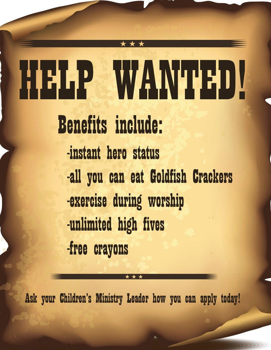 Bulletin Inserts for Children's Ministry Volunteer Recruitment