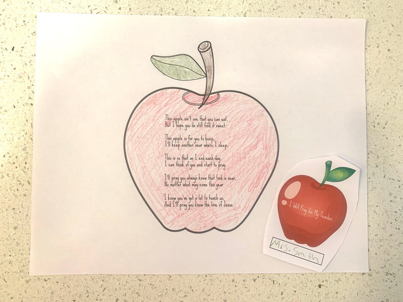 Load image into Gallery viewer, Apple Prayer Coloring Page - Children's Ministry Deals