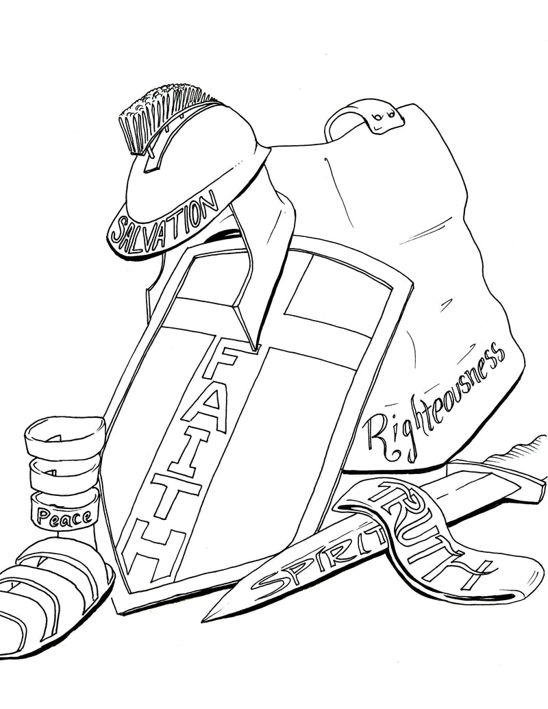 Load image into Gallery viewer, Armor of God Coloring Page