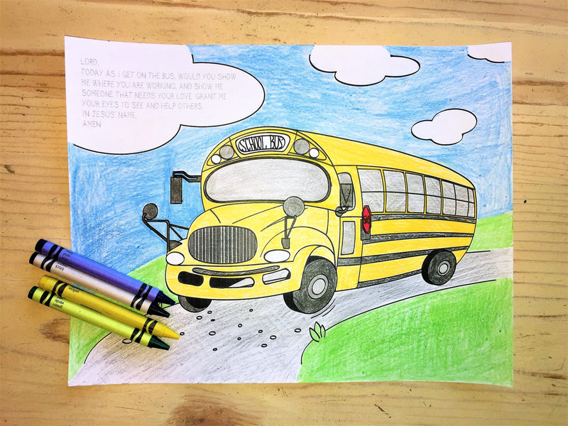 FREE Back to School Coloring Page-Bus 