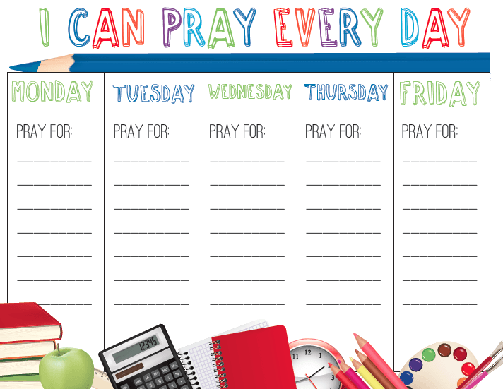 FREE Back to School Prayer Calendar