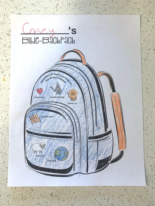 Bible Backpack Coloring Page - Children's Ministry Deals