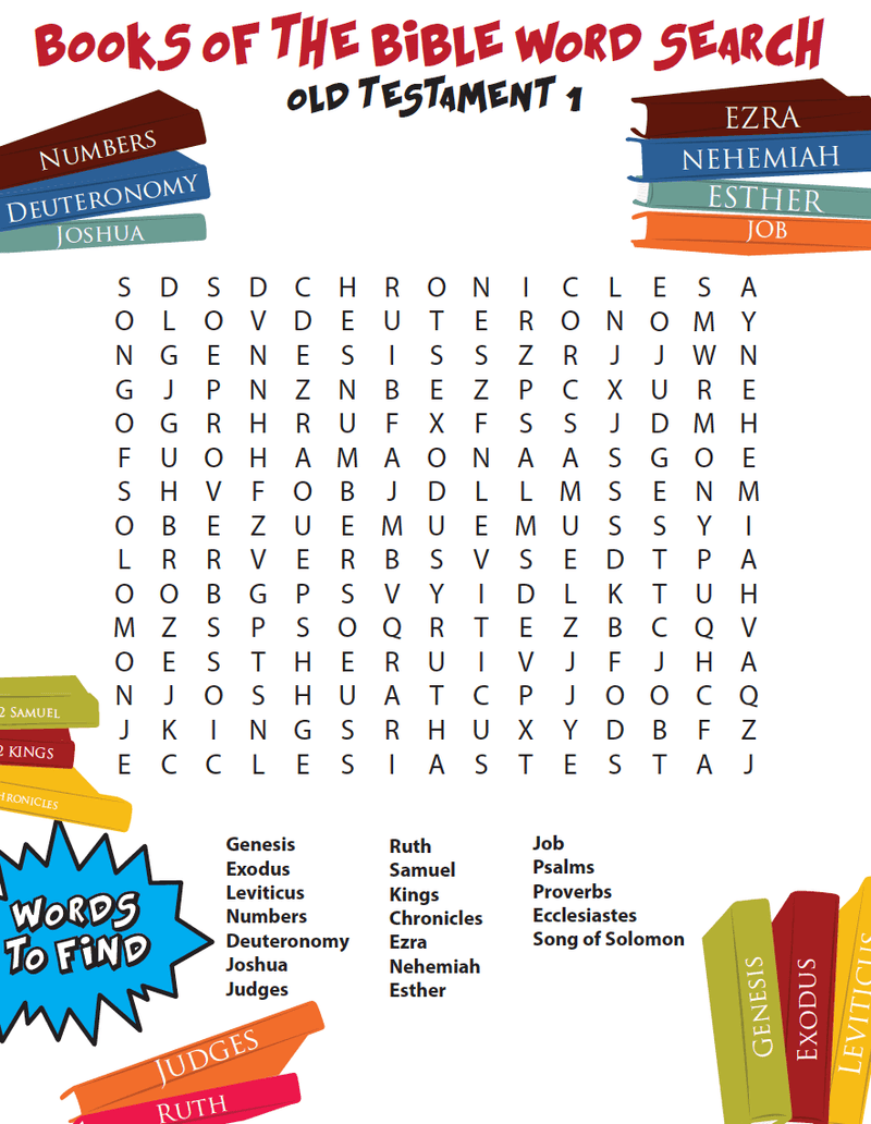 Books of the Bible Word Search - Old Testament Part 1