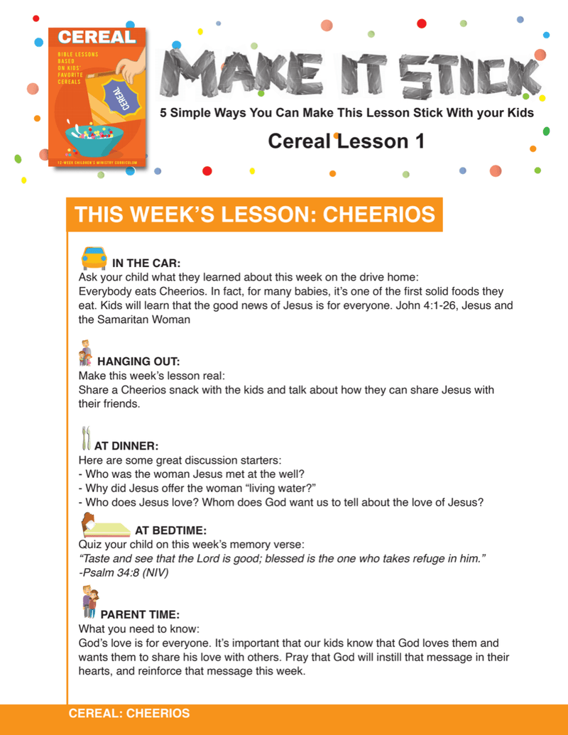 Load image into Gallery viewer, Cereal 12-Week Children's Ministry Curriculum - Children's Ministry Deals