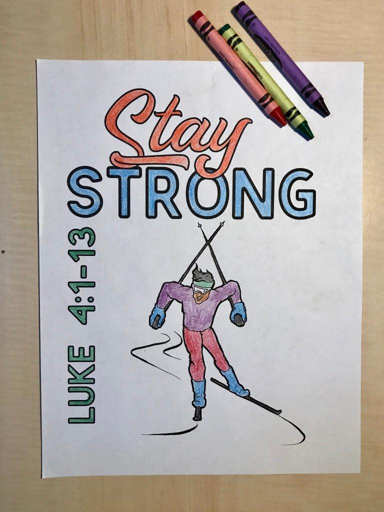 Load image into Gallery viewer, FREE Cross Country Skier Coloring Page
