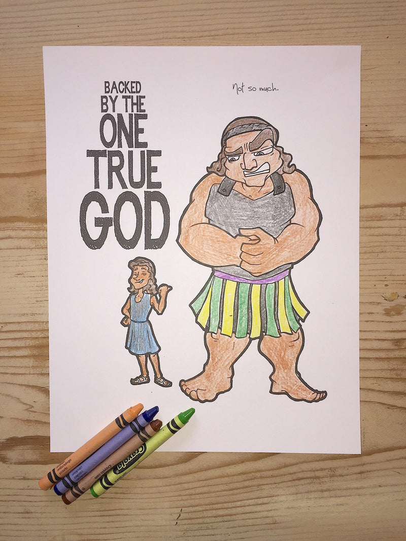 Load image into Gallery viewer, David and Goliath Coloring Page