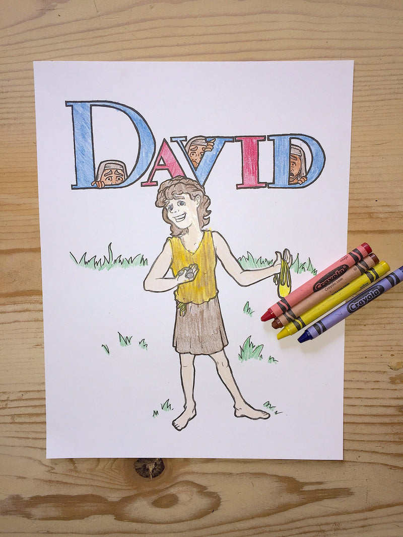 Load image into Gallery viewer, FREE David Coloring Page