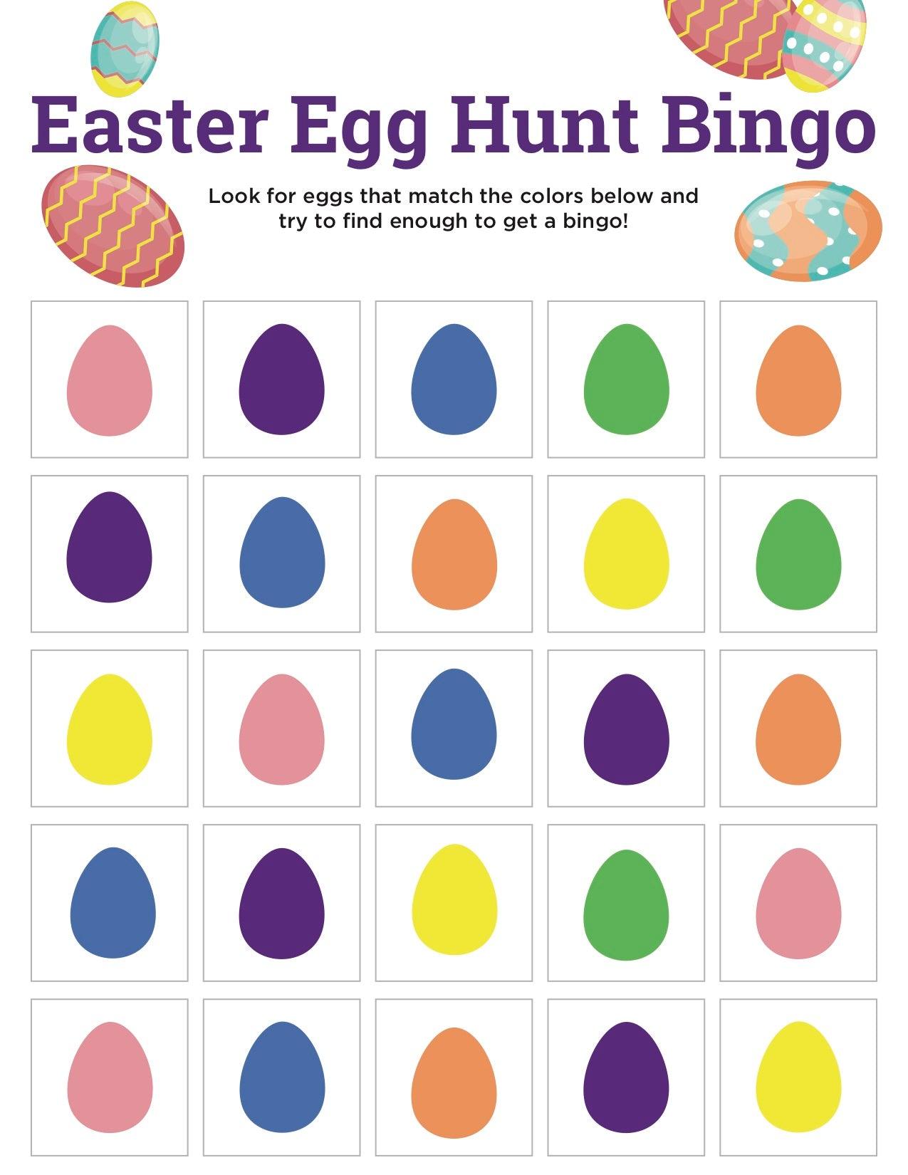 Easter Egg Hunt Bible Bingo