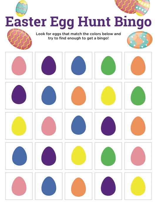 Easter Egg Hunt Bingo
