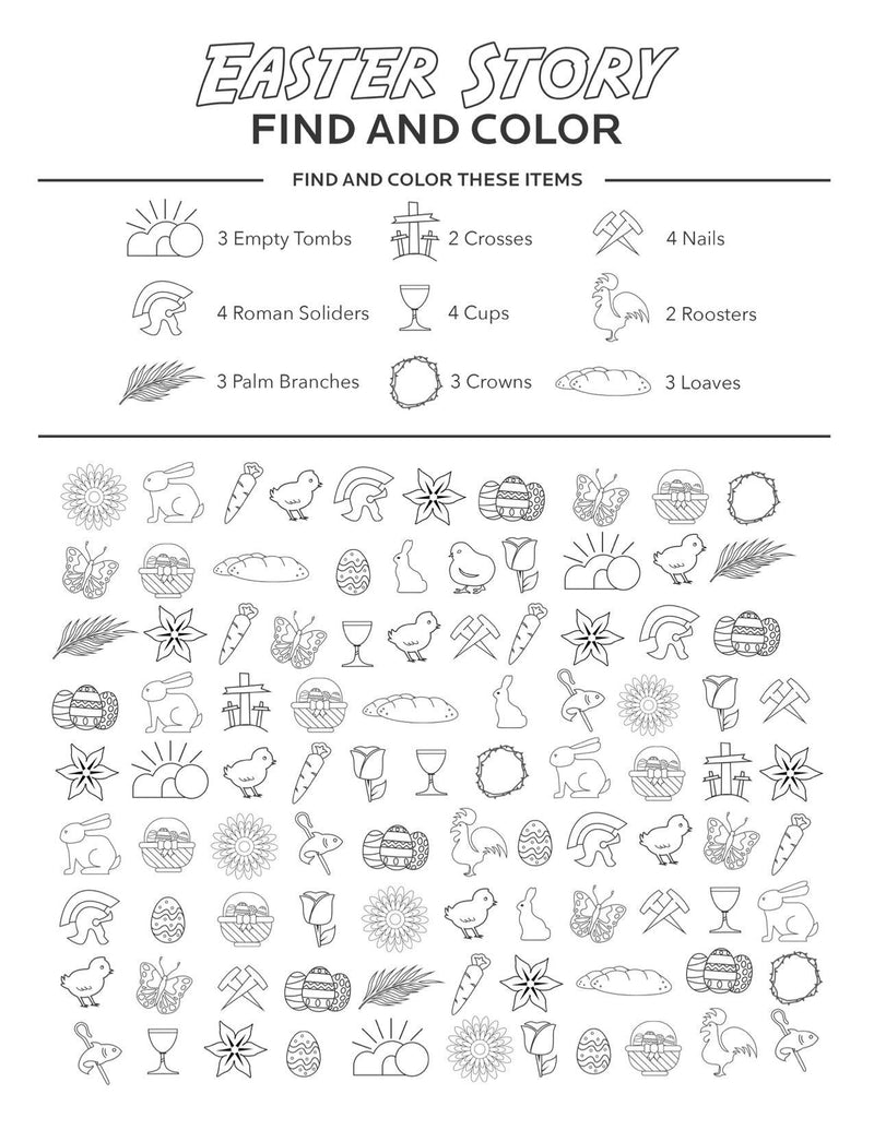 Easter Find and Color Bible Coloring Page