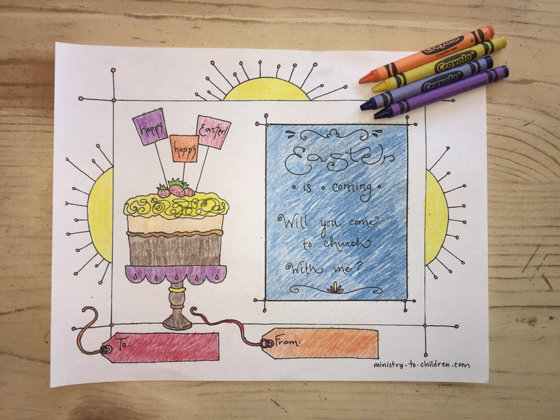 FREE Easter Sunday Invitation Coloring Page