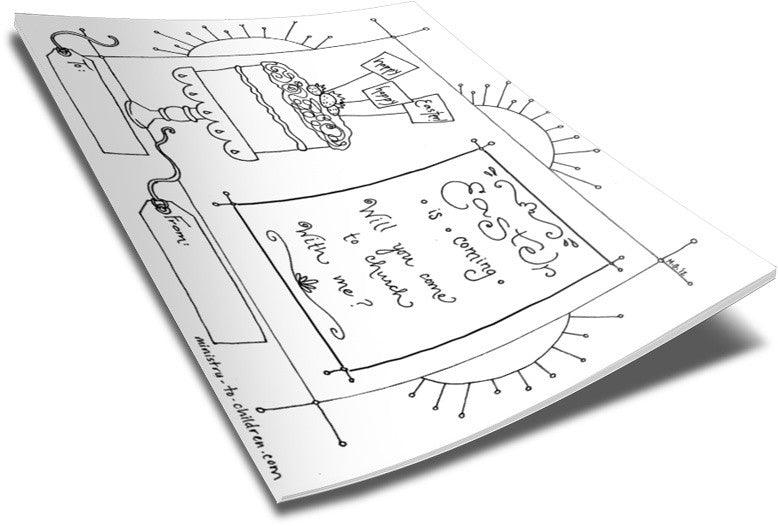 Load image into Gallery viewer, FREE Easter Sunday Invitation Coloring Page