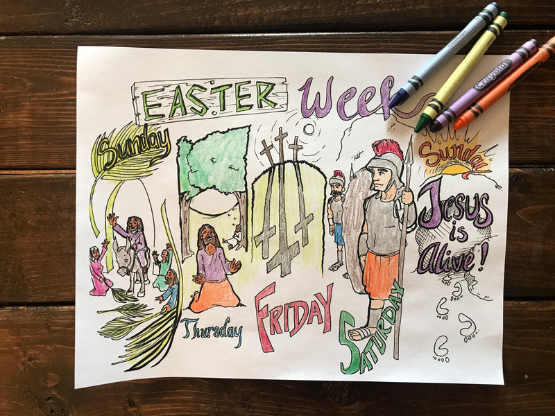 Load image into Gallery viewer, Easter Week Bible Coloring Page