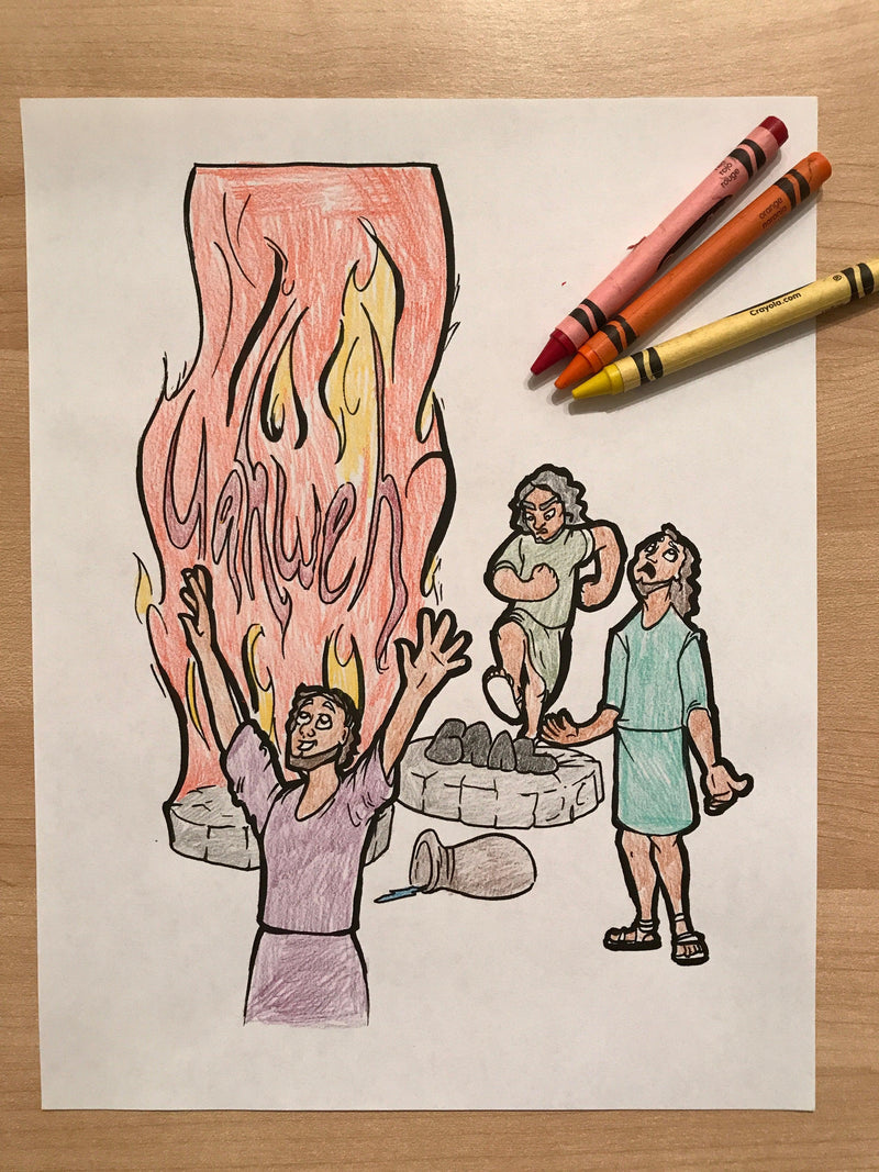 Load image into Gallery viewer, Elijah and the Prophets of Baal Coloring Page