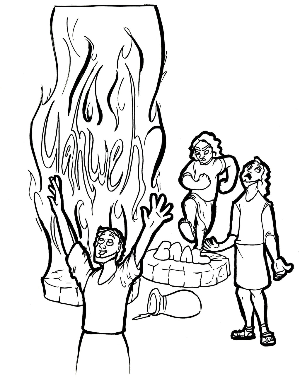 Elijah and Prophets of Baal Coloring Page