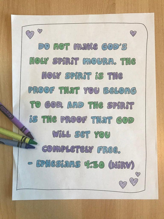 Ephesians 4:30 Bible Verse Coloring Page