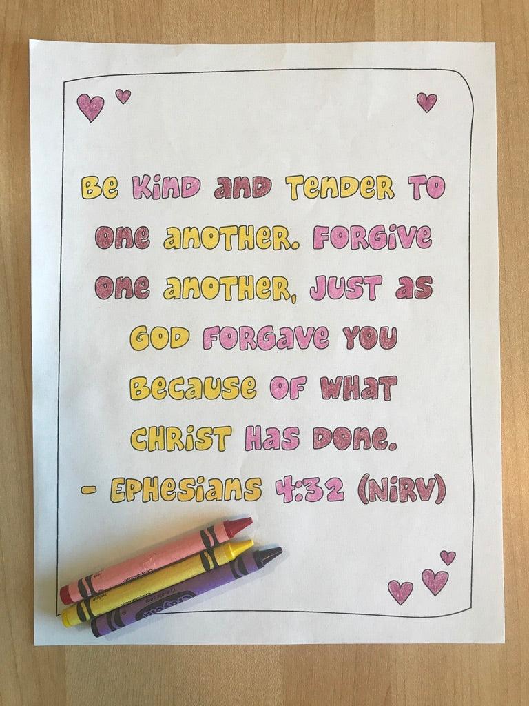 Ephesians 4:32 Bible Verse Coloring Page