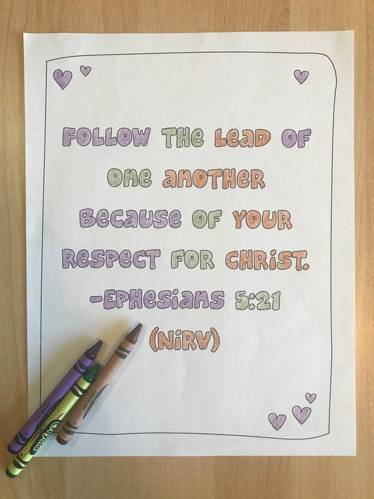 Ephesians 5:21 Bible Verse Coloring Page