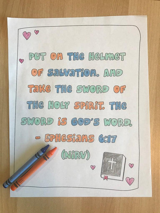Ephesians 6:17 Bible Verse Coloring Page