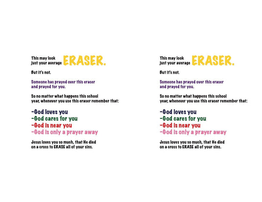 Eraser Prayer Back to School Gift for Students - Children's Ministry Deals