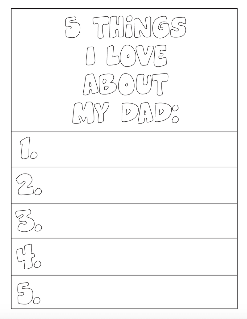 Load image into Gallery viewer, FREE Father's Day Card - 5 Things I Love About My Dad
