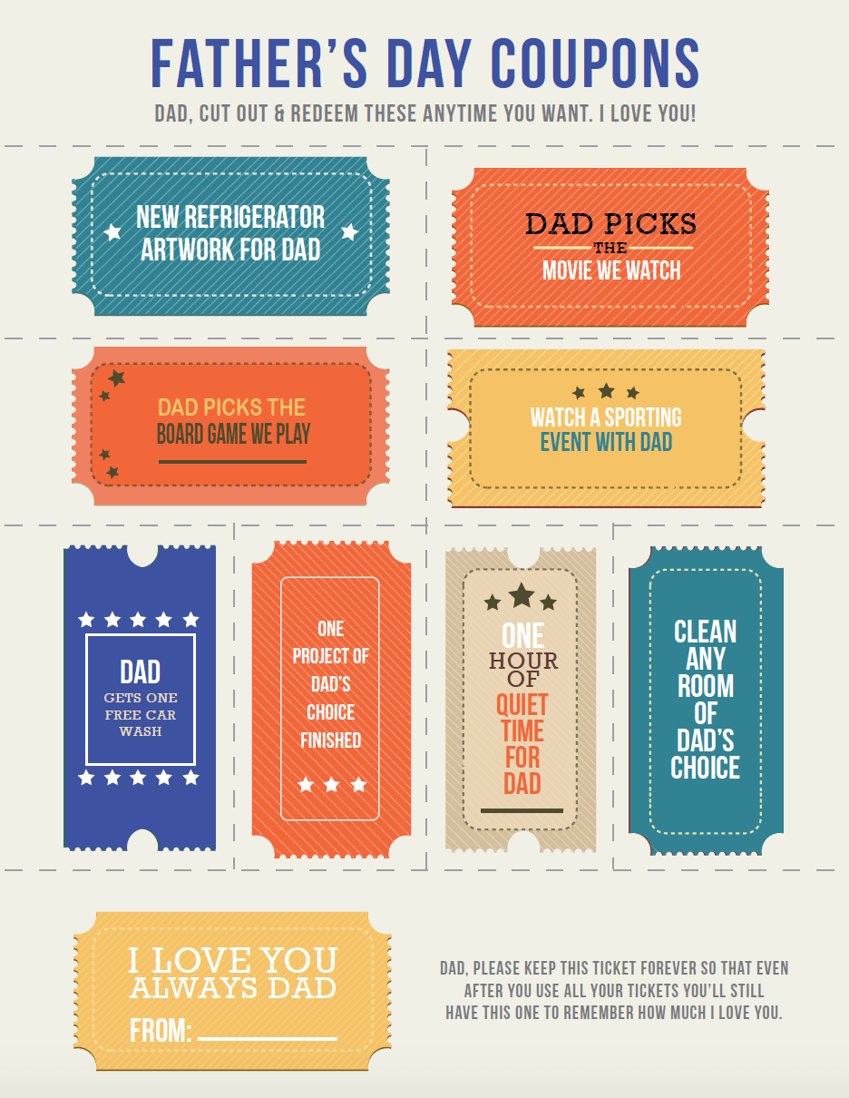 Father's day coupons discount