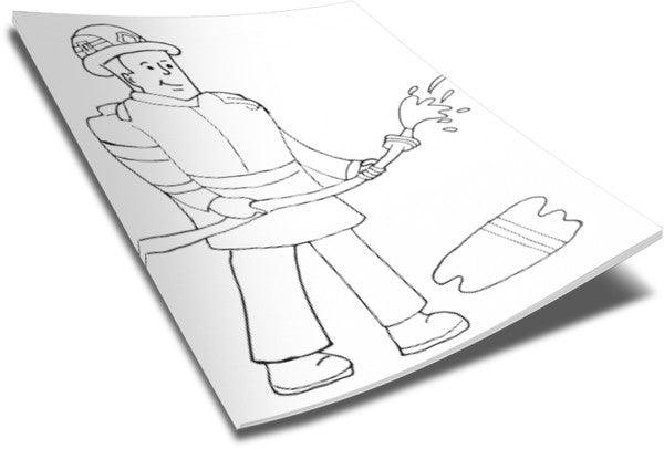Load image into Gallery viewer, FREE Fireman Coloring Page