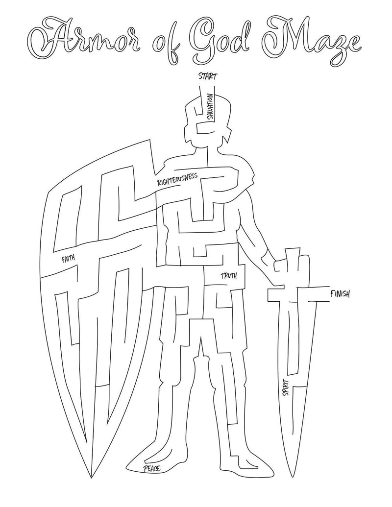 Load image into Gallery viewer, Armor of God Coloring Page