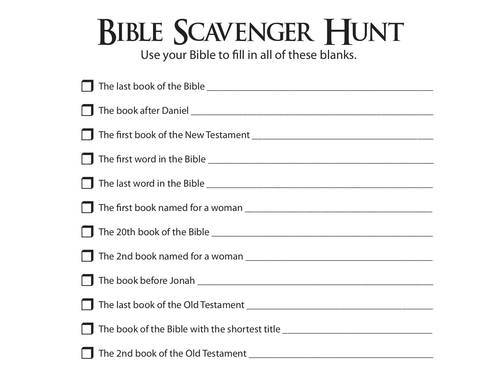 Printable Bible Scavenger Hunt Worksheet Printable Bible Scavenger Hunt Worksheet
