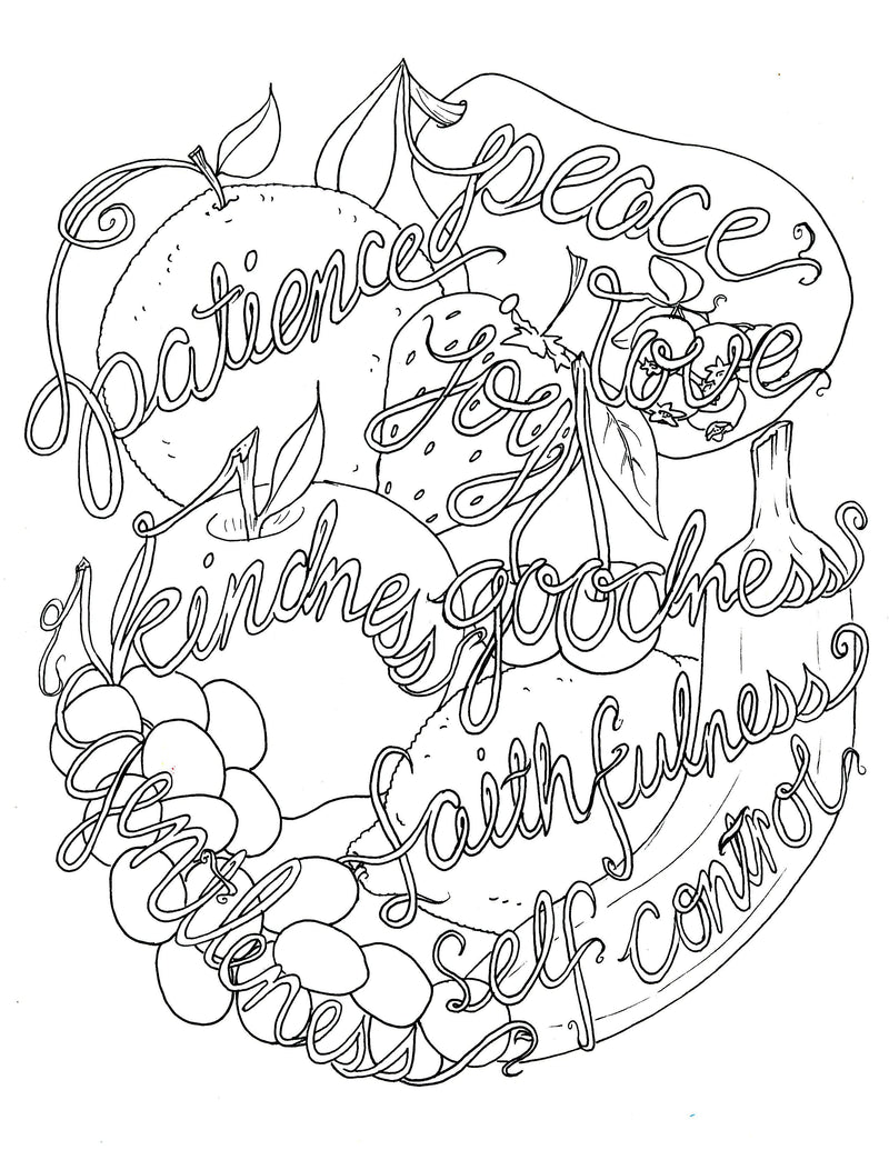 Load image into Gallery viewer, Fruit of the Spirit Coloring Page