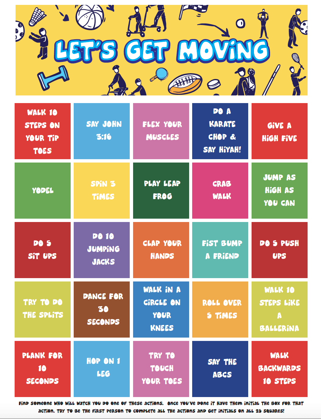 Get Moving Bible Bingo Game – Children's Ministry Deals