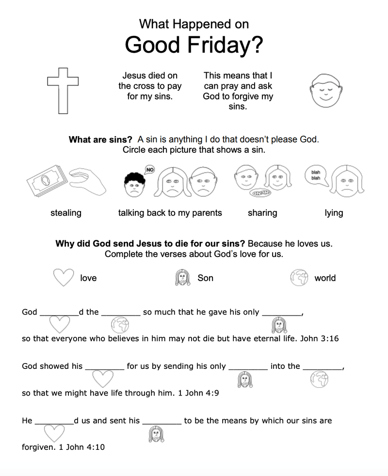 Good Friday and Easter Worksheets for Kids - Children's Ministry Deals