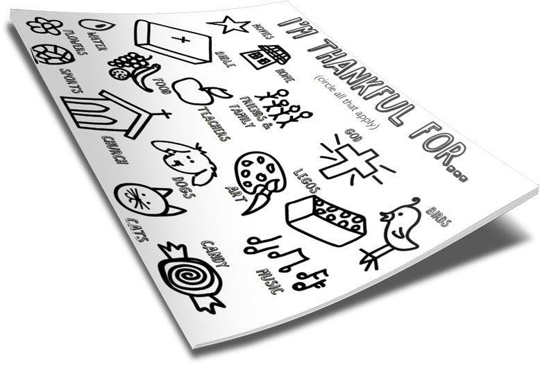 Load image into Gallery viewer, FREE I'm Thankful Coloring Page