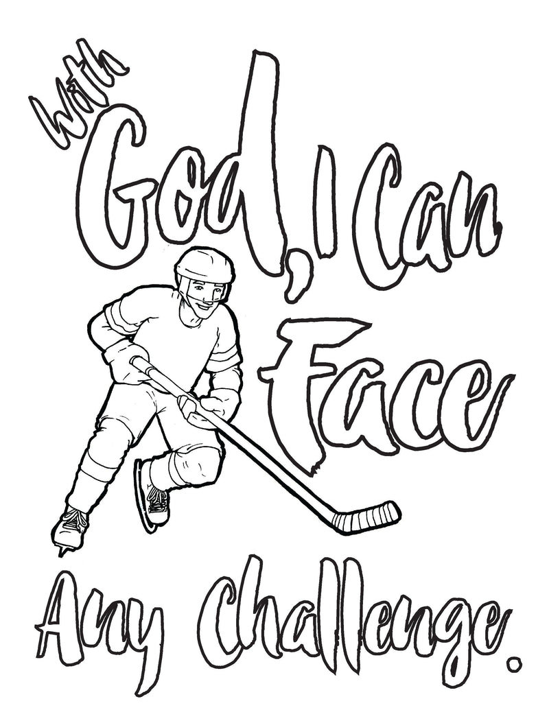 Load image into Gallery viewer, Ice Hockey Coloring Page