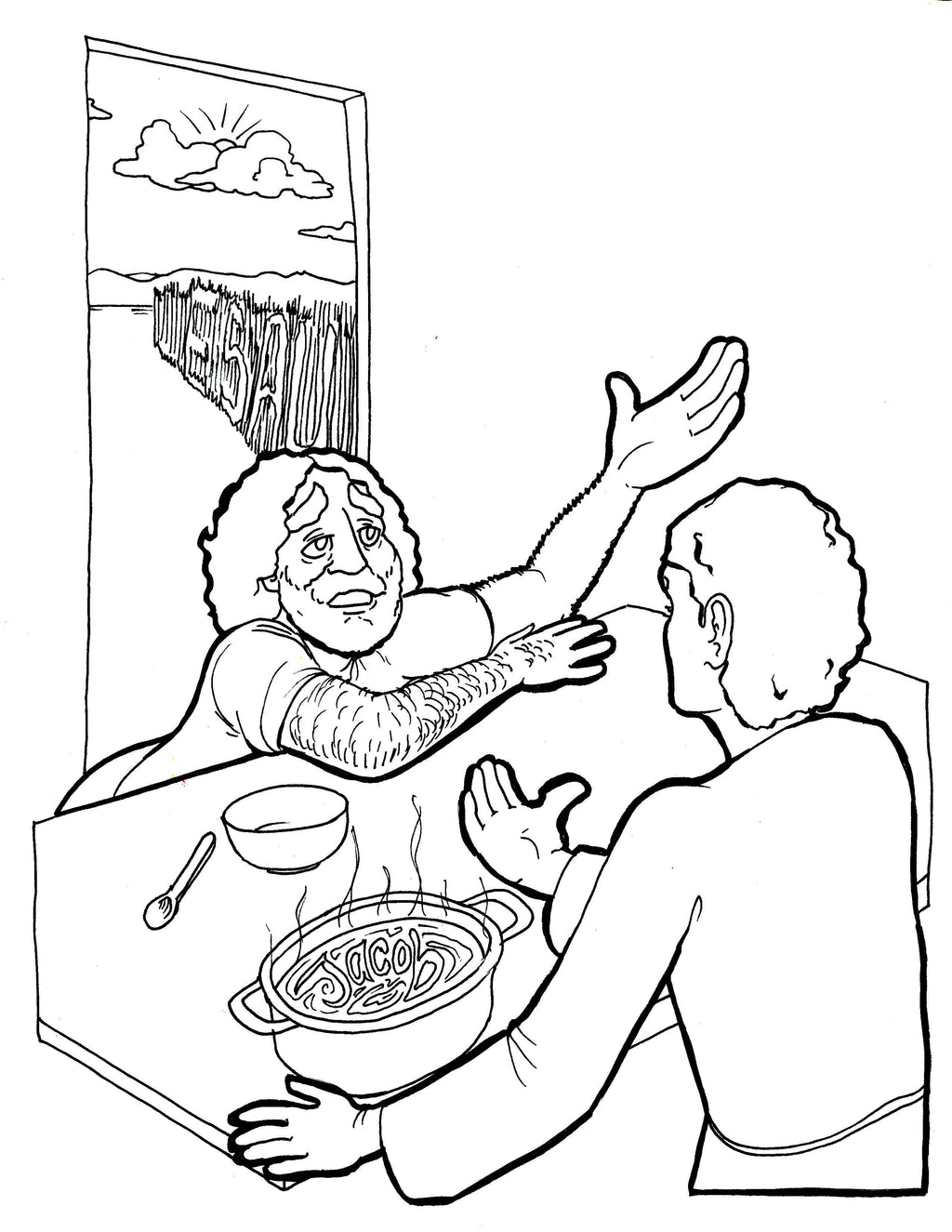 Jacob and Esau Coloring Page
