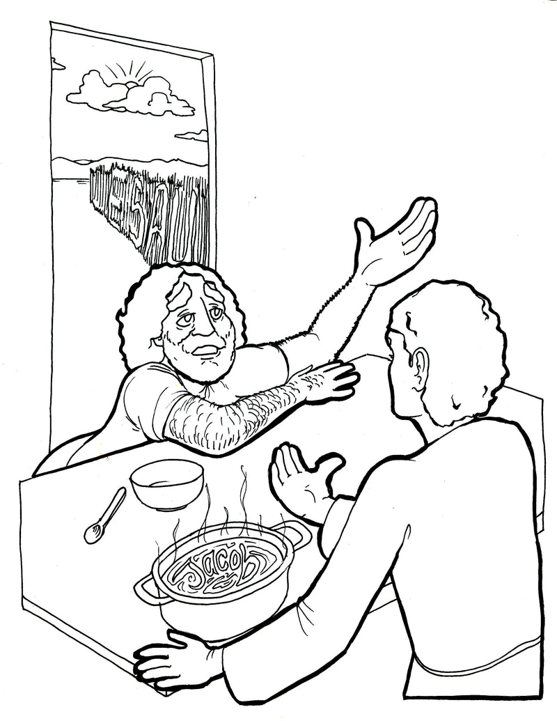 Load image into Gallery viewer, Jacob and Esau Coloring Page