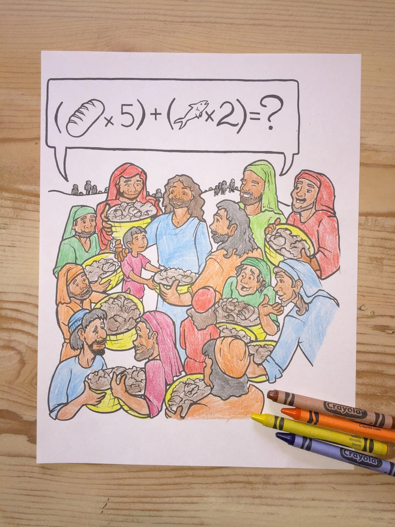 Load image into Gallery viewer, Jesus Feeds the 5,000 Coloring Page